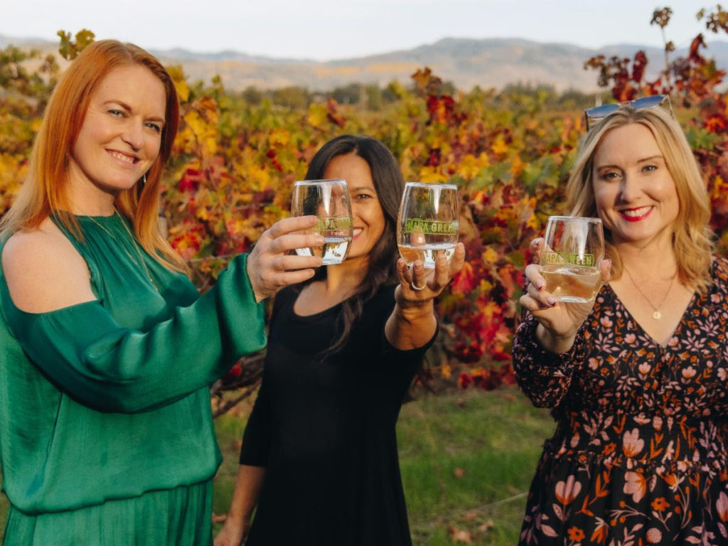 Cheers in the vineyard